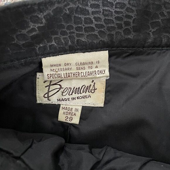 Vintage Berman’s Leather Pants Faux Alligator - Picture 5 of 8